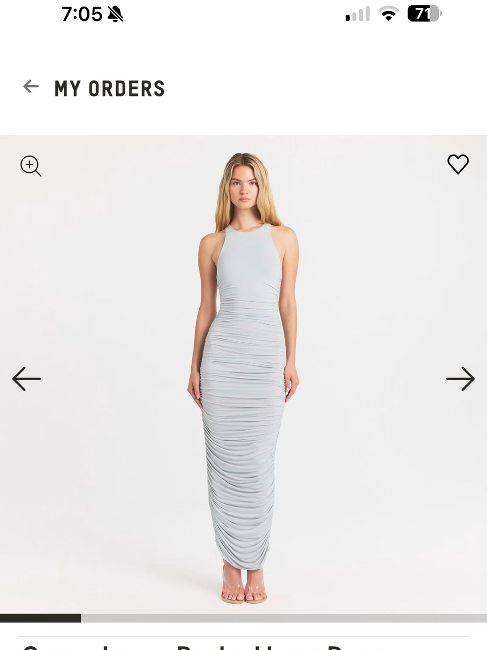Skims Jersey Ruched Maxi Dress in Pearl